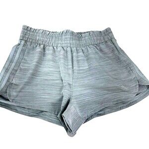 Adidas Women's Sz Medium Pacer Shorts 3-Stripes Heather Gray High Rise Training